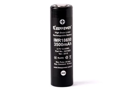 ALLNET IMR18650, Laddningsbart batteri, 3,7 V, 2 styck, 3500 mAh, Svart, Silver, CE, RoHS