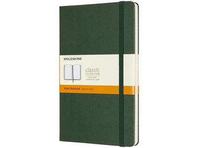 Moleskine Classic, Monokromatisk, Grønn, 240 ark, 70 g/m², Linjerte ark, Innbundet (hardcover)