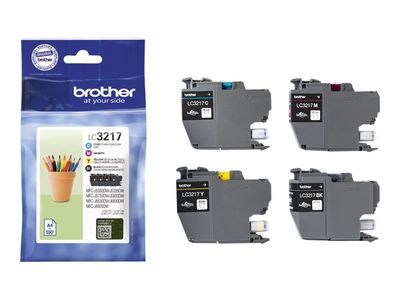 Brother LC3217 Value Pack - 4 pakker - sort, gul, cyan, magenta - original - blækpatron - for Brother MFC-J5330, J5335, J5730, J5930, J6530, J6935;...