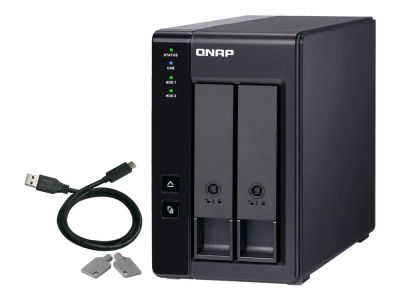 QNAP TR-002 - Harddiskarray - 2 brønner (SATA-600) - USB 3.1 Gen 2 (ekstern)