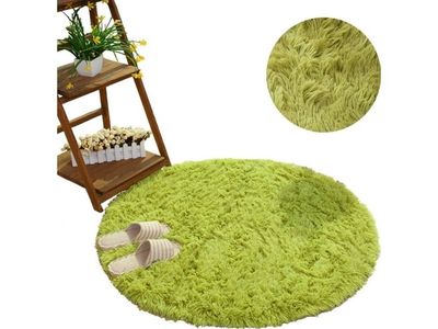 Strado matta fyrkantig ockrondo shaggy 150x150 GreenGrass grön (universell)