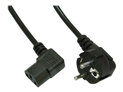 Akyga Pro Series AK-PC-12A - Strömkabel - ström CEE 7/7 (han) vinklet till ström IEC 60320 C13 vinklet - 250 V - 10 A - 3 m - sort