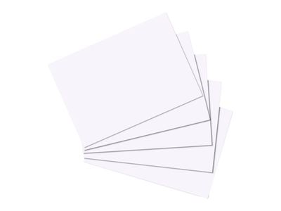 Herlitz indekskort A5 blank hvit hf-pakke med 100 stk