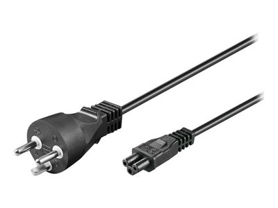 MicroConnect - Strömkabel - Typ K (hane) till IEC 60320 C5 - AC 250 V - 2.5 A - 1 m - svart