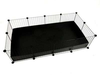 C&C bur, modul 4x2, for marsvin, kanin, pinnsvin, svart, 149 x 77cm