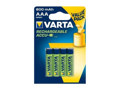 Varta Rechargable Accu - Batteri 4 x AAA-type - NiMH - (ladbare) - 800 mAh