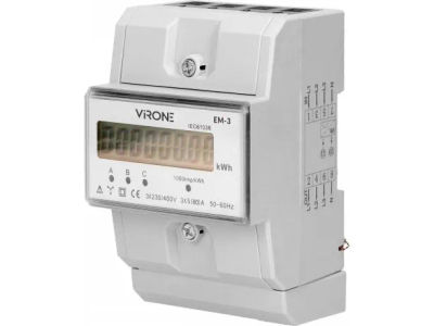 Orno ORNO 3-fase strømmåler, 80A, MID, 3 moduler, DIN TH-35mm EM-3