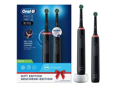 Elektrisk tannbørste Oral-B Pro 3 3900 Duo 2-pk Black