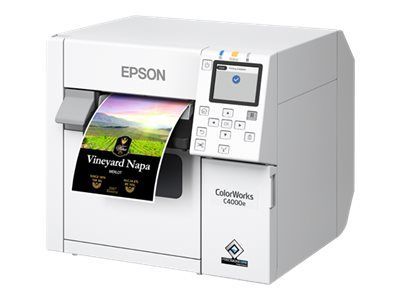 Epson ColorWorks CW-C4000E (BK) - Etikettskriver - farge - ink-jet - Rull (10,2 cm) - 1200 x 1200 dpi - inntil 100 mm/sek (mono) / inntil 100 mm/se...