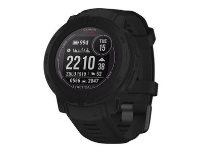 Garmin Instinct 2 Solar - Tactical Edition - 45 mm - svart - sportklocka med band - silikon - handledsstorlek: 135-230 mm - monokrom - 32 MB - Blue...