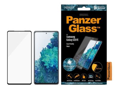 PanzerGlass™ | Case-Friendly - Skærmbeskytter for mobiltelefon - Edge-to-Edge passform - rammefarve sort | Samsung Galaxy S20 FE/S20 FE 5G