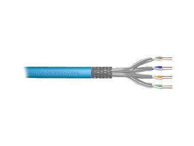 DIGITUS Professional - Installation cable - 7 mm - S/FTP - simpleks - CAT 6a - halogenfri, riser, solid, campus - lys blå, RAL 5012