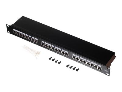 Netrack - Koblingspanel - CAT 6 - RJ-45 X 24 - svart - 19"
