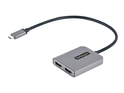 Startech USB-C to Dual HDMI MST HUB, Dual HDMI 4K 60Hz, USB Type C Multi Monitor Adapter for Laptop w/ 1ft (30cm) cable, DP 1.4 Multi-Stream Transp...