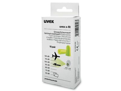 Uvex 2112133, Gjenbrukbar øreplugg, In-ear, Grønn, Trådløs, 37 dB, 15 stykker