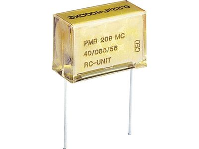 Kemet PMR209MC6100M100R30 störningsdämpande kondensator PMR, radial 0,1 µF, 250 V AC/630 V DC, 20 %, 1 st