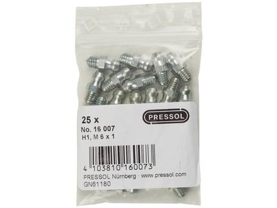 Pressol konisk smørenippel H1 rett M 6 x 1-VZ 25 stk (16 007)