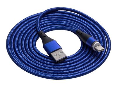 Akyga AK-USB-43 - USB-kabel - USB (hane) till USB-C (hane) magnetisk - 5 / 9 V - 3 A - 2 m - USB-strömförsörjning (18W) - blå
