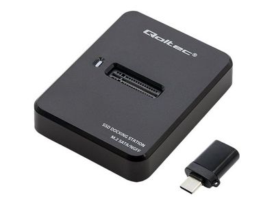 Qoltec - SSD-dokkestasjon - brønner: 1 - M.2 - M.2 Card (SATA) - USB 3.1 (Gen 1) - svart