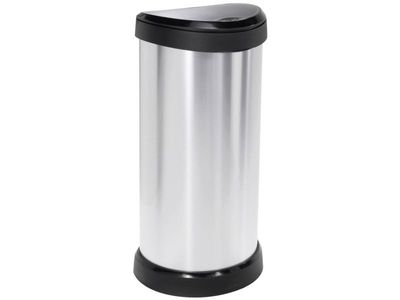 Curver DECO Bin 240641 soptunna 40 l (B x H x D) 335 x 685 x 285 mm silver/svart 1 st