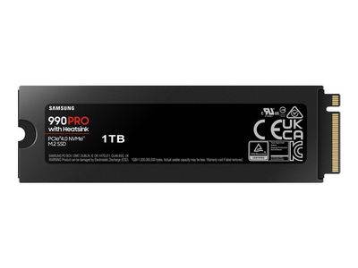 Samsung 990 PRO MZ-V9P1T0GW - SSD - kryptert - 1 TB - intern - M.2 2280 - PCIe 4.0 x4 (NVMe) - 256-bit AES - TCG Opal Encryption 2.0 - integrert kjøle