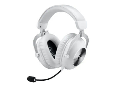 Logitech G Pro X 2 - Hodesett - full størrelse - Bluetooth / LIGHTSPEED - trådløs, kablet - 3,5 mm jakk - lydisolerende - hvit