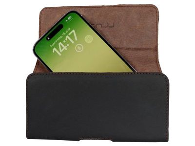 Honju Horizon glatt skinn belteveske | Apple iPhone 14 Plus/14 Pro Max/13/12/11 Pro Max & XS Max | svart | bulk | 62077 (62077)