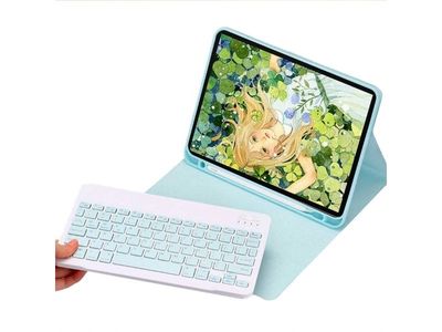 Strado fodral med Bluetooth-tangentbord och pennhållare för Apple iPad AIR 4/ Pro 11 2020 (blå) universal