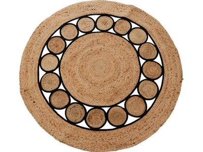 H&S Decoration BOHO flätad jute matta stor rund 120cm