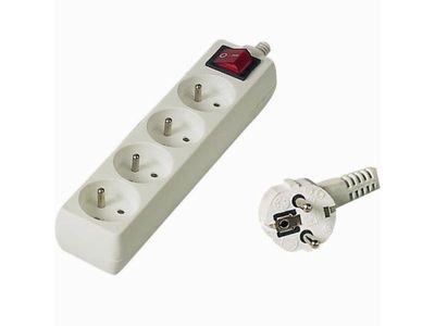 PremiumCord - Effektband - AC 230 V - ingång: power CEE 7/7 - utgångskontakter: 4 - 2 m sladd - vit