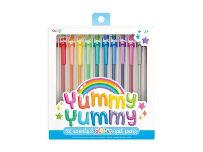 OOLY Yummy Yummy, Gelépenn med hette, Blå, Brun, Gull, Grønn, Lyseblå, Oransje, Rosa, Lilla, Rød, Sølv, Turkis, Gult, Flerfarget, Fint, Rund, 12 st...