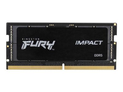 Kingston FURY Impact - DDR5 - modul - 16 GB - SO DIMM 262-pin - 6400 MT/s / PC5-51200 - CL38 - 1.35 V - ej buffrad - on-die ECC - svart
