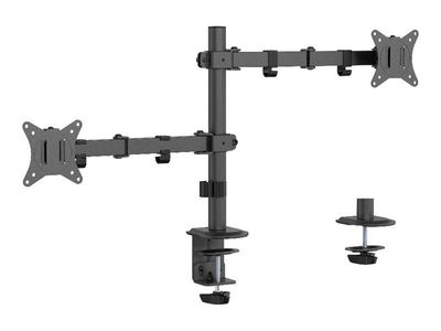 Gembird MA-D2-03 - Monteringssett (dual arm monitor mount) - justerbar - for 2 LCD-skjermer - stål, plastikk - svart - skjermstørrelse: 17"-32" - s...