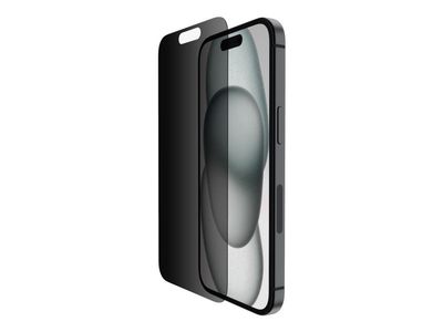 Belkin ScreenForce Pro - Skjermbeskyttelse for mobiltelefon - 2.5D - glass - med personvernsfilter - glass - for Apple iPhone 14 Pro, 15