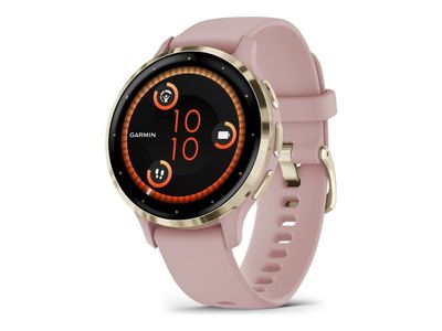 Garmin Venu 3S - 41 mm - støvrose - smartklokke med bånd - silikon - håndleddstørrelse: 110-175 mm - display 1.2" - 8 GB - Bluetooth, Wi-Fi, ANT+ -...