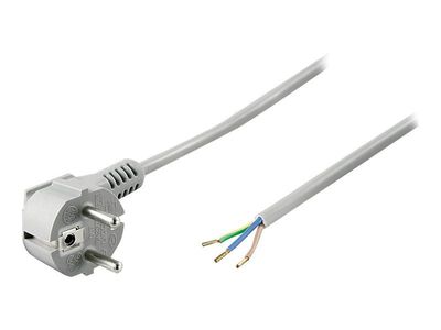goobay - Strömkabel - power CEE 7/7 (P) till blank tråd - AC 250 V - 10 A - 1.5 m - grå