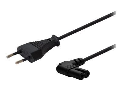 SAVIO CL-144 - Strömkabel - 2 poler (hane) till power IEC 60320 C7 vinklad - 250 V - 2.5 A - 3 m - svart