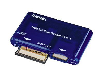 Hama USB 2.0 30 in 1 CardReaderWriter - Kortleser - 35-i-1 (CF I, CF II, MS, MS PRO, Microdrive, MMC, SD, SM, MS Duo, xD, MS PRO Duo, RS-MMC) - USB...