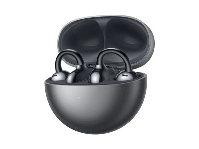 Huawei FreeClip - True wireless-hodetelefoner med mikrofon - åpent øre - over-øret-montering - Bluetooth - svart
