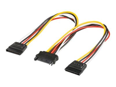 goobay - Strømsplitter - SATA-strøm (hunn) til SATA-strøm (hann) - 20 cm