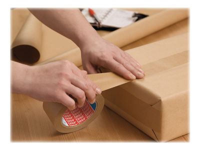 Tesapack Paper - Pakketape - 50 mm x 50 m - ubleket papir - brun