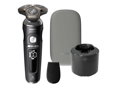 Philips Shaver S9000 Prestige SP9840/32 Parranajokone märkä- ja kuiva-ajoon, Series 9000, Parranajokone kääntyvällä päällä, Harmaa, SH91, 2 vuosi/v...