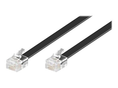 goobay - Telefonlinjekabel - RJ-12 hann til RJ-12 hann - 6 m - svart