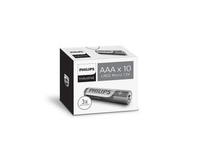 PHILIPS batteri industrial alkaline AAA 10-pak - 2107737