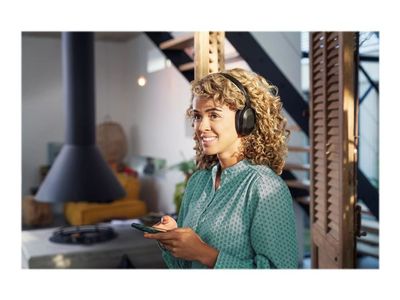 Philips TAH6506BK - Hörlurar med mikrofon - fullstorlek - Bluetooth - trådlös - aktiv brusradering - 3,5 mm kontakt - svart