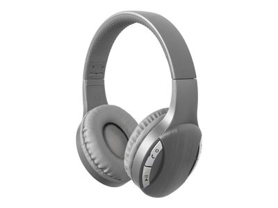 GMB Audio - Hodetelefoner med mikrofon - full størrelse - Bluetooth - trådløs, kablet - 3,5 mm jakk - sølv