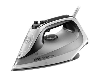 Braun TexStyle 7 Pro SI 7149 - Dampstrykejern med automatisk slukking - såleplate: EloxalPlus FreeGlide 3D - 2900 W - hvit/svart