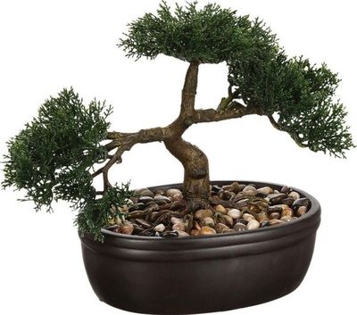 Dekorativ plante Bonsai 32x16x23 cm i keramikk, svart potte 103379