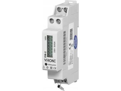 Orno 1-fazis elektros suvartojimo indikatorius, 40A, impulsinis išėjimas, 1 modulis, DIN TH-35mm