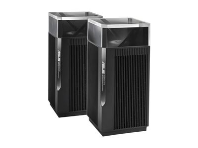 ASUS ZenWiFi Pro ET12 - 2-Pack - Wi-Fi-system (2 rutere) - op til 6000 sq.ft - mesh - GigE, 2,5 GigE - Wi-Fi 6E - Multi-Band